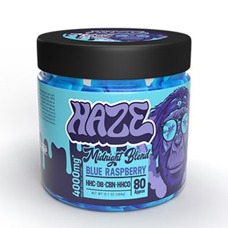 Haze Indica Midnight Blend Blue Raspberry 4000mg Gummy 